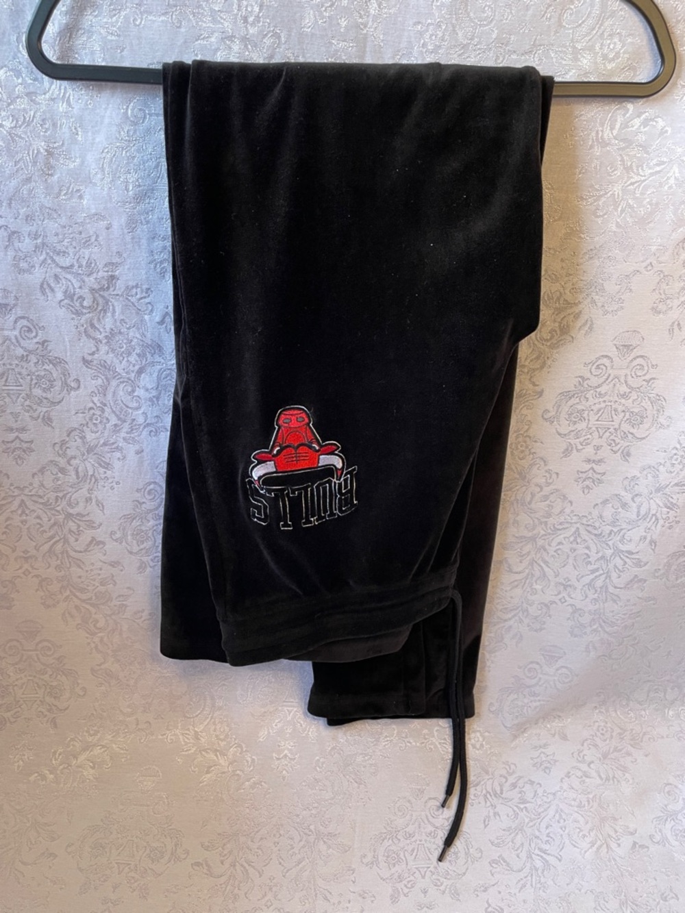 NBA Black Velour Zip Hoodie and Pants Set. Sweatshirt is size XXL. Pants are L - Picture 2 of 5